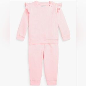 NWT Ralph Lauren 2pc Sweatsuit Set Pink 100% Cotton 24 Months
